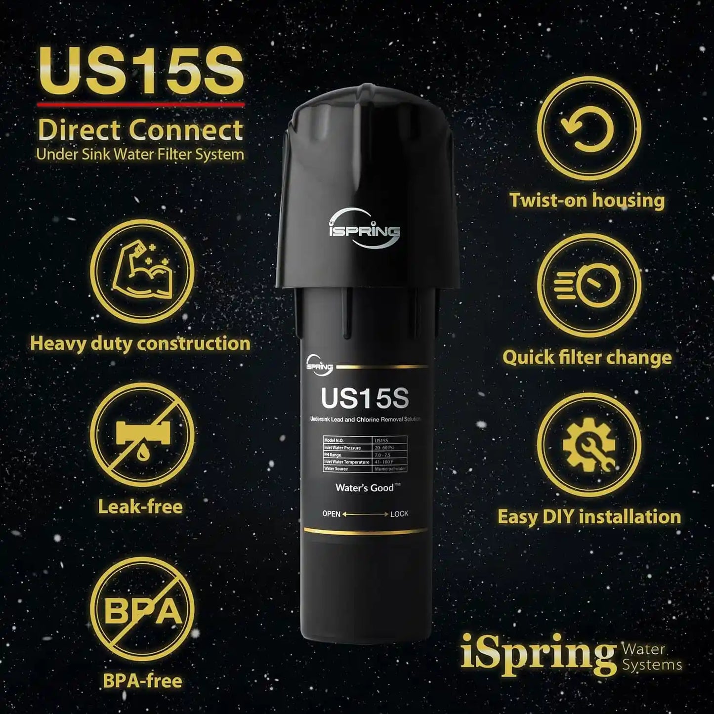 Direct-Connect Under Sink Water Filter System (INSTALLATION INCLUDED)